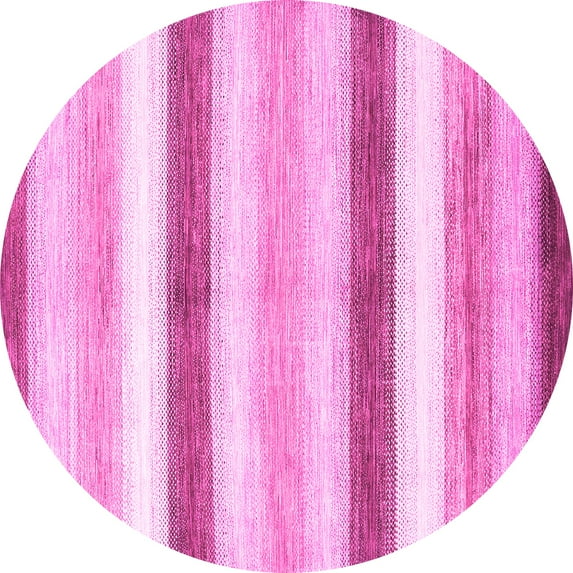 Ahgly Company Indoor Round Abstract Pink Contemporary Area Rugs, 6' Round