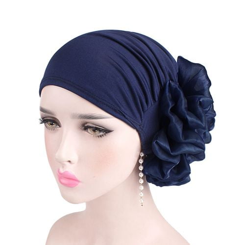 Women Stretch Beanies Big Flower Hair Loss Cap Chemo Hat Hijab Turban Head Wrap❀