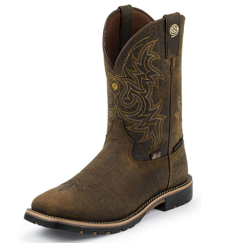 Justin Boot Company Mens Weathered Bark CrazyHorse 11 Top Cowboy Boot ...