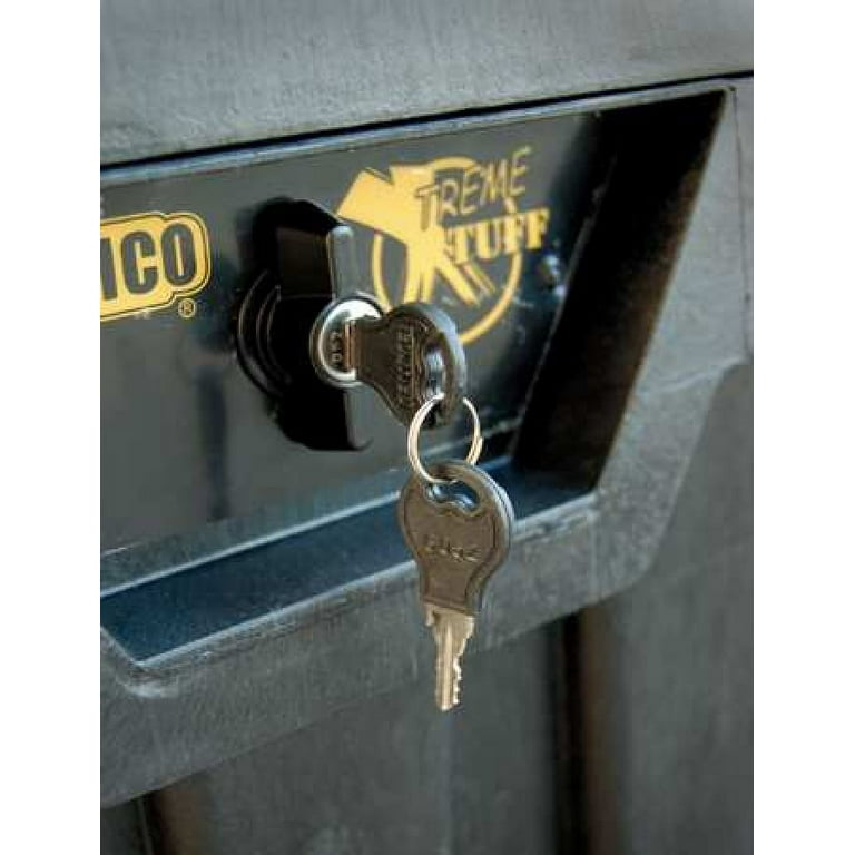 Large 50 Gallon Heavy Duty Black Tuff Bin Lock Tool Box Security Locking  Storage