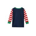 thumbnail image 5 of KOMOO Matching Family Christmas Pajamas Set Letter Print Long-sleeved Round Neck Tops Striped Pants Sleepwear, 5 of 9