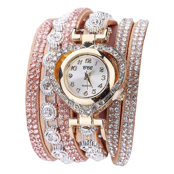 Reloj de pulsera de cristal de lujo para mujer, con números arábigos Marfil