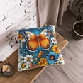 thumbnail image 5 of KLL Spring Butterfly Flowers Decorative Throw Pillow Covers Velvet Soft for Couch Sofa Bedroom Living Room Outdoor (No pillow core)- 18"x18", 5 of 5