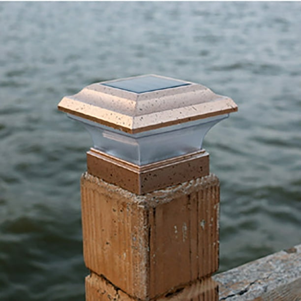 Fiudx Farolas Solares de Bajo Consumo, Control Automático de Luz, Decoración para Vallas Exteriores, Iluminación para Jardín y Patio, Diseño Resistente a La Intemperie, Luz Doble Ajustable, 14,5 X 14