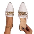 thumbnail image 5 of KEVCHE Loafer Mules for Women ,Rhinestone Slip On Mule Flats, Pointed Toe Casual Dressy Shoes , Lightweight Comfortable Office Walking Loafers, 5 of 7