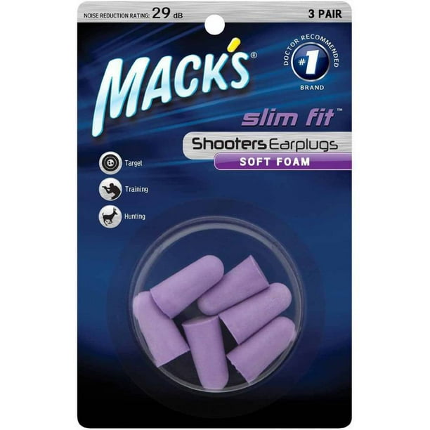 Mack's Shooters Slim Fit Foam Earplugs, 3 Pair
