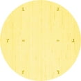 thumbnail image 1 of Ahgly Company Machine Washable Indoor Round Solid Yellow Modern Area Rugs, 8' Round, 1 of 4