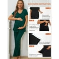 thumbnail image 4 of Women's Maternity Nursing Pajamas Short Sleeve Nursing Pjs Sleepwear Set, 4 of 7