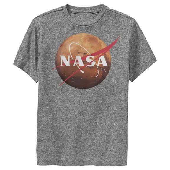 Boy's NASA Mars Logo Performance Graphic Tee Charcoal Heather X Large