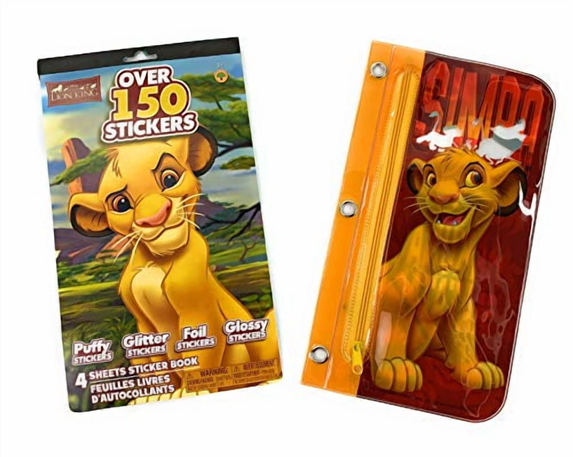 Disney Lion King Activity Set! Includes Tote Bag + Color Book + Crayons + Pencils + Pencil Pouch + Sticker Book Featuring Simba & Mufasa & Nala! 6 Piece Art Supply Kit!