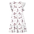 thumbnail image 4 of Robe d'Été pour Femme Wo-Fusoul, Robe Décontractée à Manches à Volants à Double Couche et Col Rond, Tissu Extensible Doux pour le Quotidien, 4 of 8