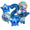 thumbnail image 5 of Globos de aluminio con forma de Lilo y Stitch de Disney en azul y rosa, juego de globos con números de 32 pulgadas, decoraciones para fiestas de cumpleaños de niños, juguetes de regalo para baby showe, 5 of 5