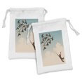 thumbnail image 1 of Birds Fabric Pouch Set of 2, Silhouette of Boy Carried by Flying Pigeons Inspiration Follow Your Dreams Print Home, Drawstring Bag for Toiletries Masks and Favors, 9" x 6", Multicolor, by Ambesonne, 1 of 2