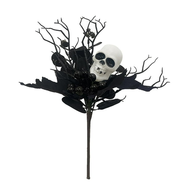 Rama de hoja de arce artificial, púas florales, púas de ramas de Halloween, ramitas falsas para Estilo C