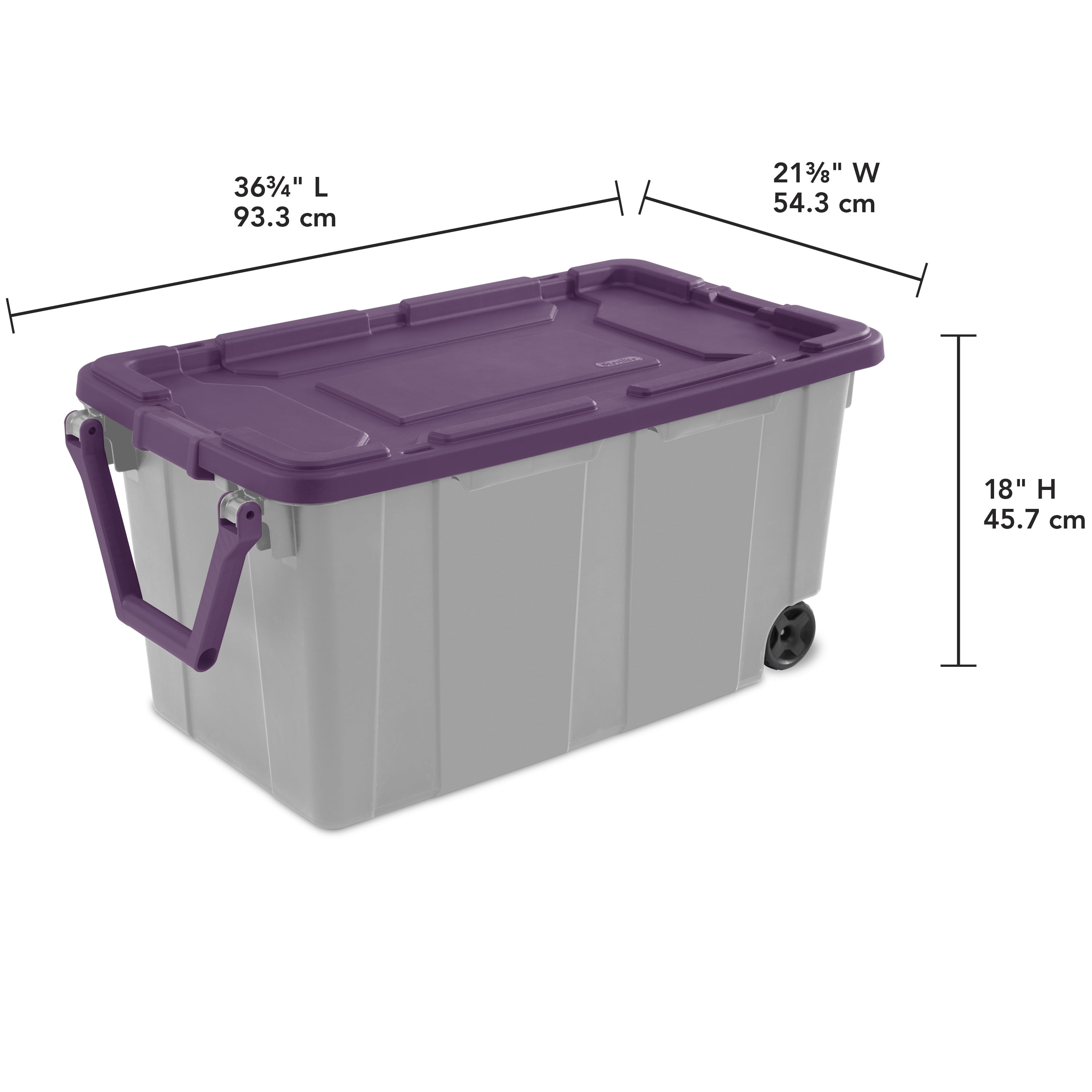 2PCS 40 Gallon Industrial Tote Plastic Storage Bins Wheeled Large