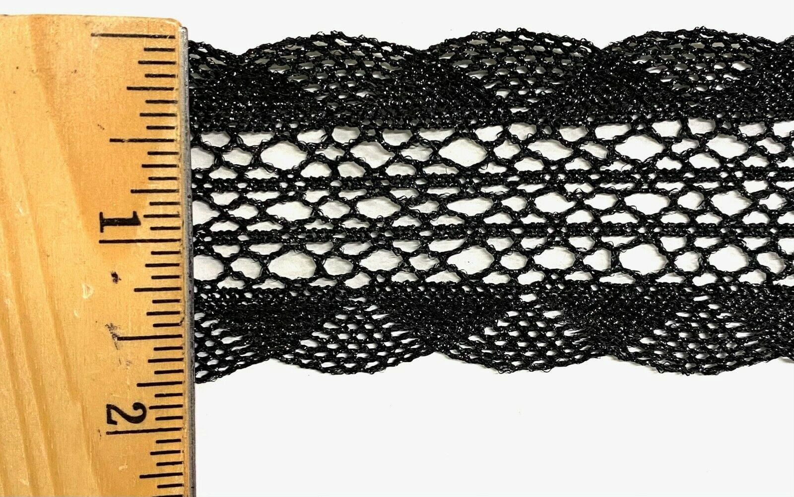 Metallic Cluny Lace - BLACK - 10 Yards!