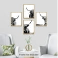thumbnail image 2 of PixonSign Adhesive Posters Shetland Farm Cow Portraits Prints Western Animals Illustrations Wall Arts, Set of 4 Black & White Nature Wilderness Canvas Prints for Home Decor - 8"x10", 2 of 5