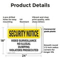 thumbnail image 2 of (2 Pack) Video Surveillance No Illegal Dumping Violators OSHA Security Notice Sign, 2 of 8