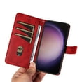thumbnail image 6 of Allytechgroup Flip Wallet Case for Samsung Galaxy S22 Ultra, Built-in Credit Card Slot RFID Blocking PU Leather Stand Case Shockproof Full Body Protective Cover for Women Men, Red, 6 of 8