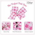 thumbnail image 4 of Motique Accessories Plaid Hair Bow Hair Clip 6 inch Checkered Bow Hair Clip (Pink), 4 of 5