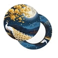 thumbnail image 2 of Honeii Moonlit Golden Tree Peacock Bar Stool Covers – Perfect Fit for 12" to 14" Round Stools, Crease-Resistant, Stretchy, Washable & Dustproof Seat Slipcovers-14 inch, 2 of 7