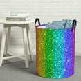 thumbnail image 5 of Goofa Glitter Rainbow Printed Circular Hamper,Laundry Basket with Handles,Storage Baskets Foldable,Large Capacity Laundry Hamper-, 5 of 8