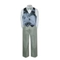 thumbnail image 2 of 4PC Shirt Gray Pants Satin Vest Set Baby Boy Toddler Kid Formal Party Suit Sm-7, 2 of 3