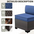 thumbnail image 5 of Gotland 8 Pieces Outdoor Patio Furniture Set with 43" Propane Fire Pit Table, PE Rattan Patio Conversation Set (Navy Blue), 5 of 8