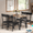 4 Black chair, variant on Luku 5 Piece Dining Table Set, Wood Table & 4 PU Chairs, Industrial Metal Frame Kitchen Set