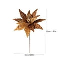 thumbnail image 3 of Zawou Maillard Coffee-Colored Artificial Poinsettia Flowers, High-End Fabric Christmas Floral Picks, Elegant Bronze Ornaments for Tree, Vase, or Holiday Table Decor, 3 of 7