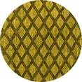 thumbnail image 1 of Ahgly Company Machine Washable Indoor Round Abstract Yellow Modern Area Rugs, 6' Round, 1 of 4