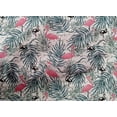 thumbnail image 4 of oneOone Cotton Cambric White Fabric Leaves & Flamingo Craft Projects Decor Fabric Printed By The Yard 56 Inch Wide, 4 of 4