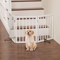 thumbnail image 4 of Bamboo Freestanding Dog Gate, Indoor, Foldable, Extra Wide, White, 3 Panels, 4 of 7