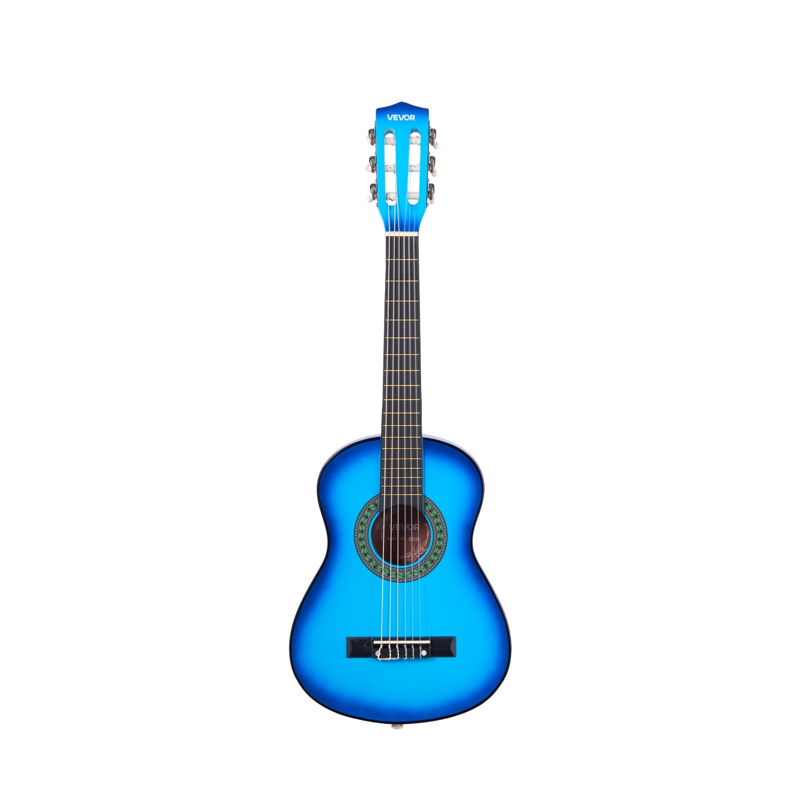 VEVOR 30in Classical Guitar, Wood Guitar Starter Kit for Beginners, with Nylon Strings, Gig Bag, Strap, Tuner, Extra Strings, Picks, Capo, Basswood, for Kids Girls Boys Students, Blue