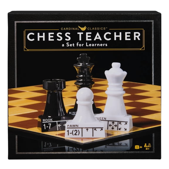 Spin Master Games, Cardinal Classics Chess Teacher, Learn to Play Strategy Board Games for Beginners, Chess Set for Kids, Valentine's Day Gifts for Couples, 2 Players, for Ages 8 & Up
