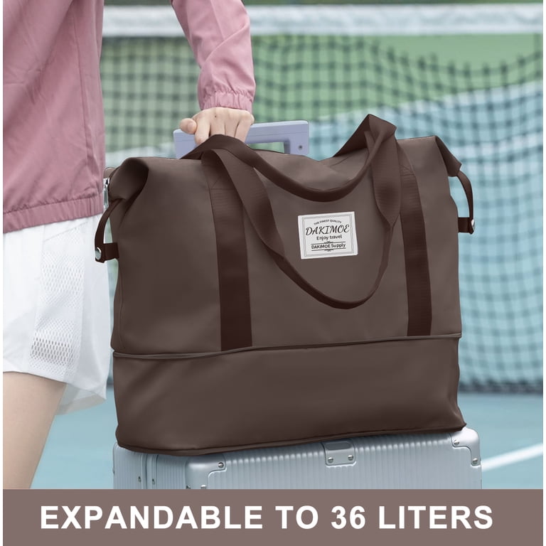 DAKIMOE Weekender Duffel Bag for Women, Brown photo 6