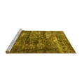 thumbnail image 2 of Ahgly Company Machine Washable Indoor Square Oriental Yellow Industrial Area Rugs, 5' Square, 2 of 4