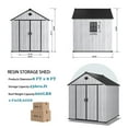 thumbnail image 6 of Syngar Plastic Resin Garden Storage Shed, Large Tools Shed, 8' x 8' Outdoor Storage Shed with Lockable Doors for Patio, 6 of 8