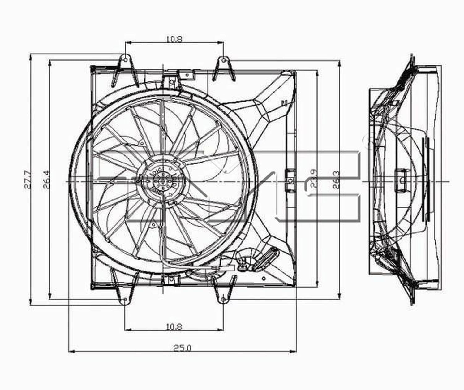 TYC 621130 Dual Radiator and Condenser Fan Assembly For 04 Jeep Grand Cherokee