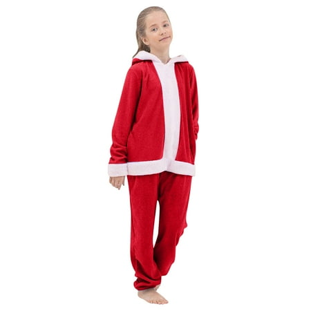 

Kukoosong Toddler Girls Pajamas Sets Toddler Baby Girl Christmas Fleece Hoodie Tops+Pants Pajamas Sleepwear Outfits Red 130