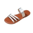 thumbnail image 2 of Censtreet Women's Flat Sandals Fashion Slides With Soft Leather Slippers for Summer, 2 of 9