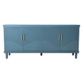 thumbnail image 4 of GZXS 4-Door Storage Sideboard, 70" Large Buffet Cabinet with Solid Wood Base & Adjustable Shelves, for Home Organization (Olive Green), 4 of 9