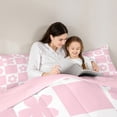 thumbnail image 5 of Homewish Cartoon Pink Flowers 2pcs Bedding Comforter Set for Female Men Teens,Retro Vintage Floral Twin Comforter Sets,Geometric Grid Buffalo Breathable Bedding Set,Microfiber Bedroom Decor, 5 of 8