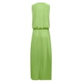 thumbnail image 4 of Robe Décontractée pour Femmes Robe d'Été pour Femmes Sans Manches Col Robes Maxi Couleur Unie Robe à Fente Vêtements pour Femmes G AG, 4 of 5