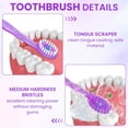 thumbnail image 2 of 72 packs 5-in-1 mini toothbrush disposable use, no water disposable toothbrush with toothpaste, dental floss, tongue scraper, toothpick, pre-applied toothpaste for travel hotel use, 2 of 4