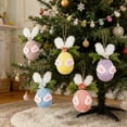 thumbnail image 5 of HaCpiu Flocked Bunny Easter Egg Ornament, 4.7" Plush Purple Egg with White Bunny Ears & Floral Accents, Easter Decor for Tree, Living Room, Mantel, Spring Party & Home Decor, 5 of 5