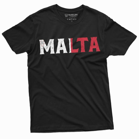 Men'S Malta T-Shirt Republic Of Malta Flag Coat Of Arms National Country Nation Tee Shirt