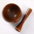 thumbnail image 2 of Mortero y mortero de madera, ideal para jengibre manual, especias, prensa de ajo, azufaifo, medicina, ajo Fason LL-2414, 2 of 7