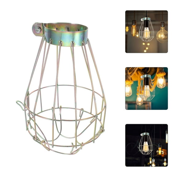 Topbathy 4pcs Metal Cage Pendant Light Shade Replacement Bulb Guard Clip On Wall Light Guard Ceiling Fan Heating Wire Lamp Shades