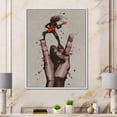 thumbnail image 2 of Designart 'The Guitarist On Rock and Roll Sign' Modern Framed Canvas Wall Art Print, 2 of 5
